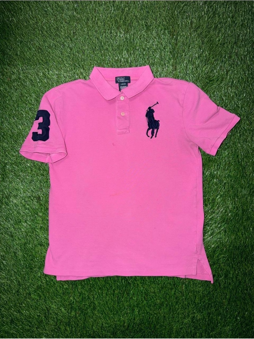Polo by Ralph Lauren Pink Polo with Navy Embroidered Pony